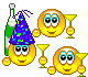 NOUVEL AN - 3 smileys champagne